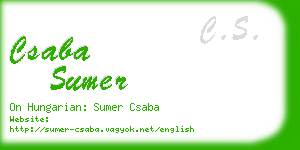 csaba sumer business card